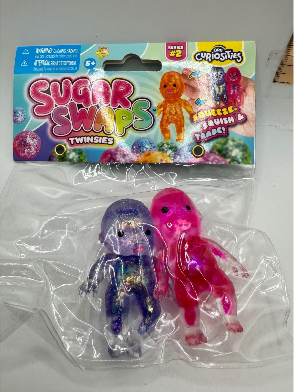 Sugar Swaps Twinsies Series #2 Squeeze Squish & Trace Figures Sealed Pink Purple